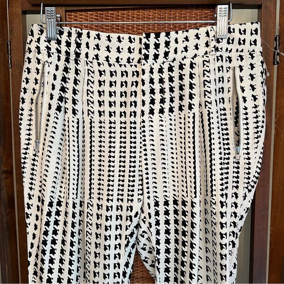 Parker Silk Black and White Houndstooth Ankle Pants Lindy Size 0 - Picture 3 of 15